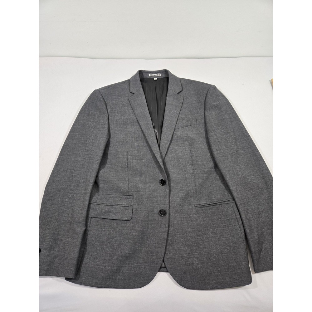 Express Photographer fitted men's suit jacket in gray, Large